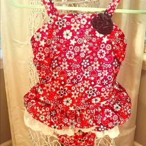 ❤️Floral And Lace One Piece Bathing Suit